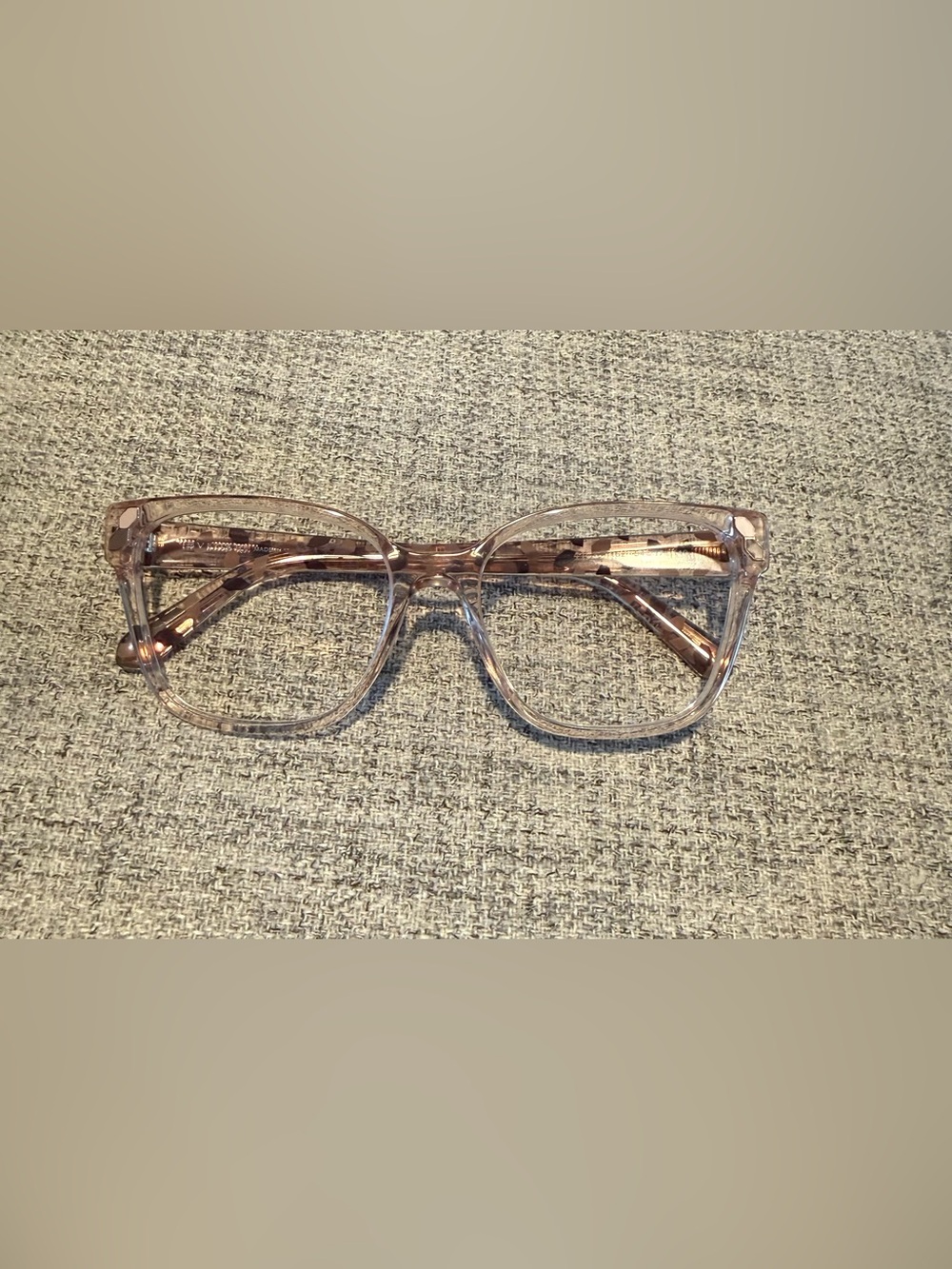 Bulgari Clear Pink Tortoise Square Women’s Glasses